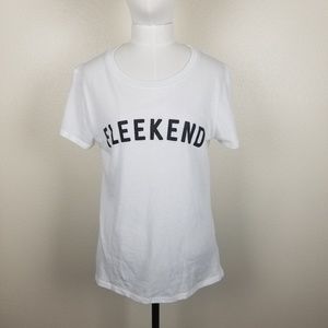 Suburban Riot Fleekend White Graphic Tee Small